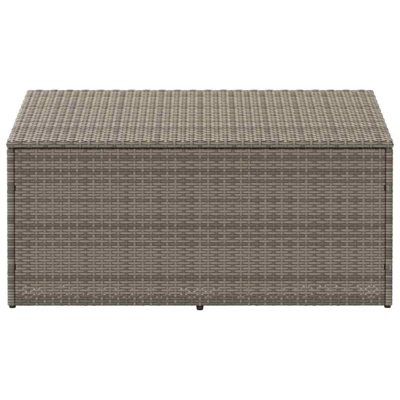 vidaXL Garden Storage Box Grey PE rattan, powder-coated steel Medium - 19.7 x 43.3 x 22.8