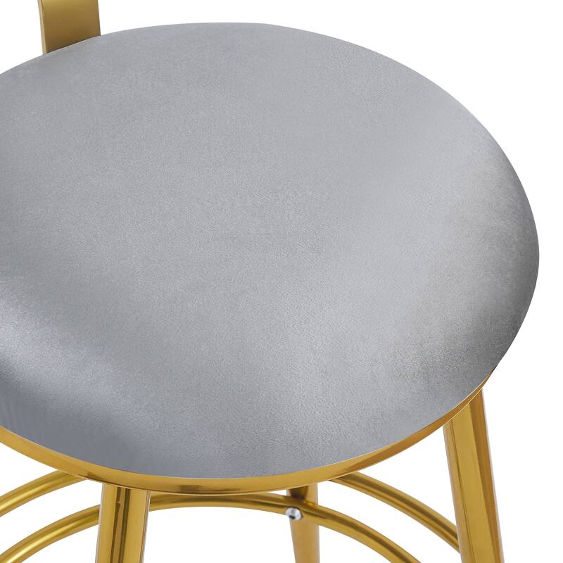 Set of 2 Velvet Counter Stools, 27.65" Height, Cushioned Seat & Iron Frame - Ideal for Kitchen, Bar, Dining