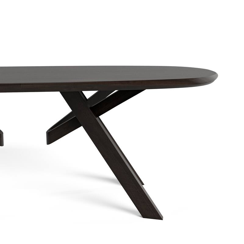 Furniture of America Abigail VI Mid-Century Modern 7-Piece Black Handfinished Solid Wood Dining Set