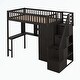 preview thumbnail 30 of 33, Twin size Loft Bed with Bookshelf,Drawers,Desk,and Wardrobe
