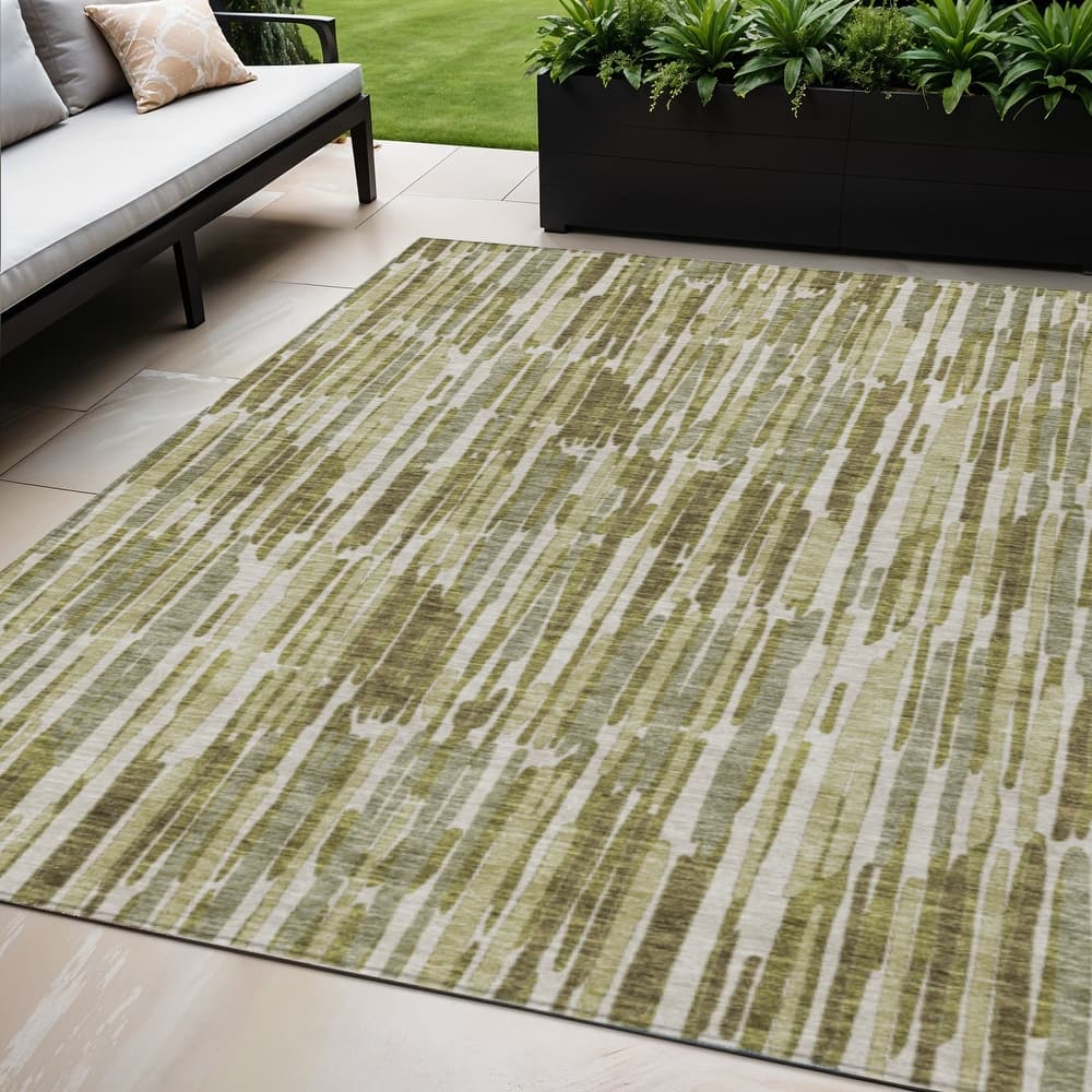 HomeRoots Abstract Transitional Rectangle Outdoor Rug