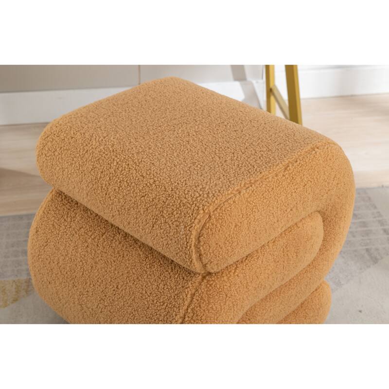 Teddy Fabric Ottoman Makeup Stool Footstool