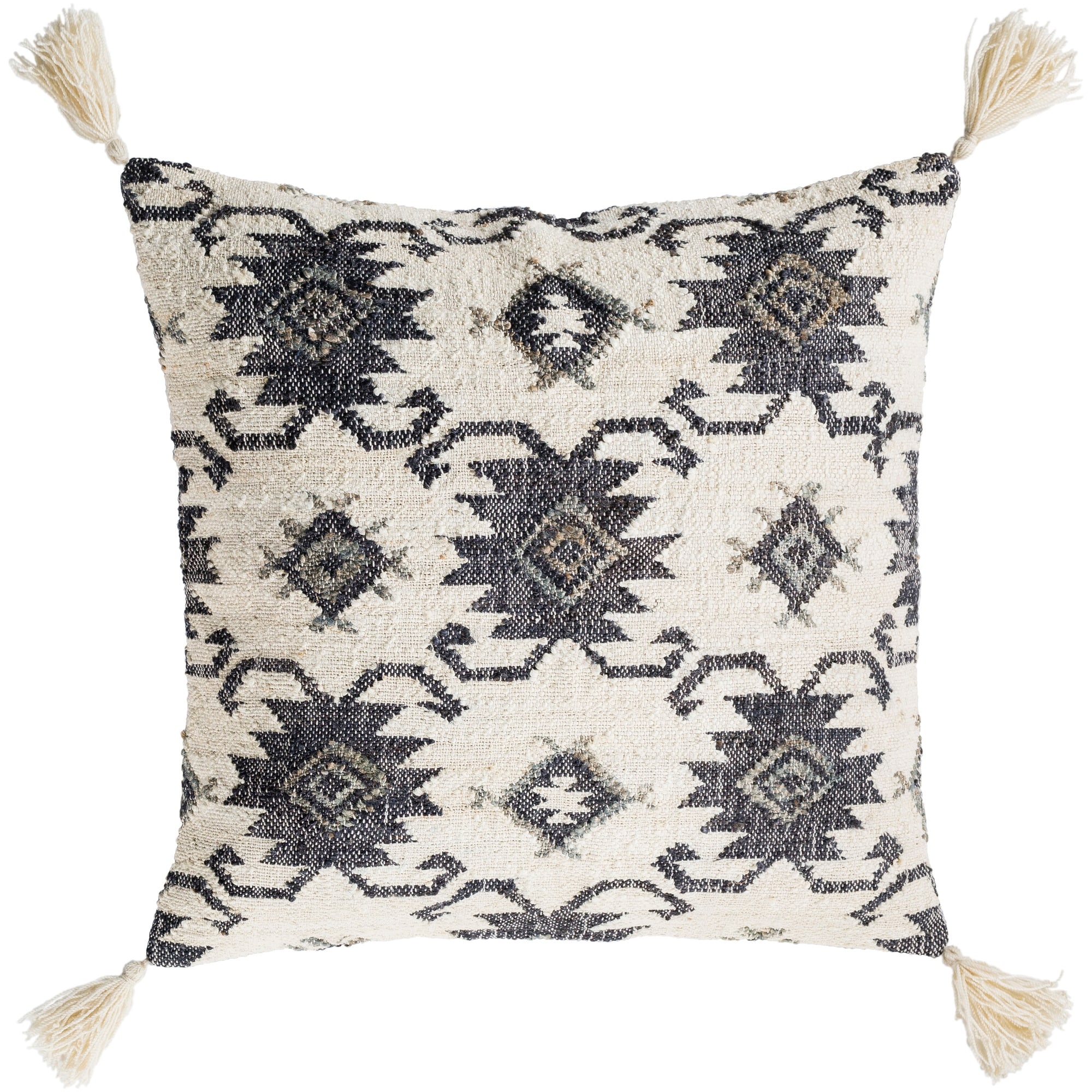 Maddox Traditional Black Poly Filled Throw Pillow 20-inch