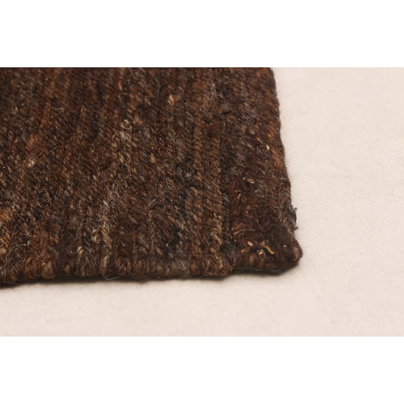 ECARPETGALLERY Flat-Weave Natural Brown Wool Tapestry Kilim - 9'9 x 11'3