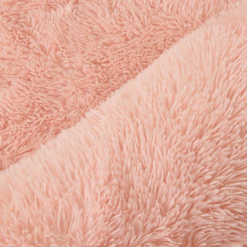 2 Pc Set PV Rug Soft Furry Shag Plush Non-Slip Bath Mat 17x24 & 20x30