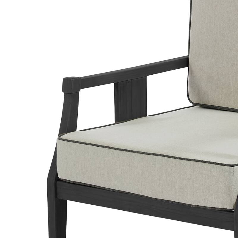 6-Piece Outdoor Teak Seating Set Armchair Patio Conversation Sets with 2 Tables, Cushion