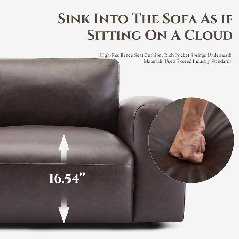 Oversized 3-Seater Sofa-Extra Deep Seats Wide Arms for Living Room, Apartment