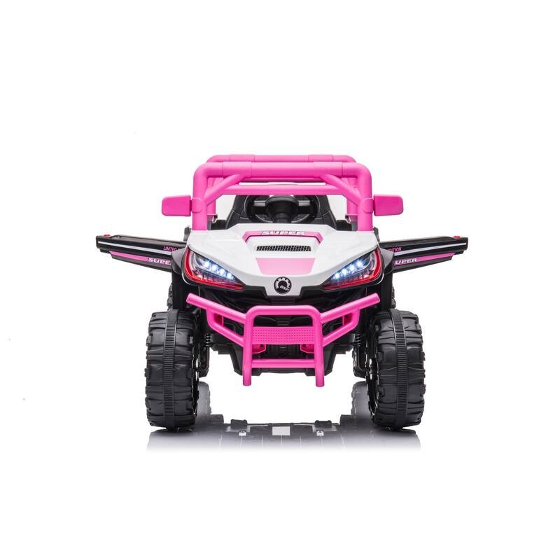 12V Electric Ride-On Car for Kids with Parental Remote, Music, LED Lights & Swing Mode
