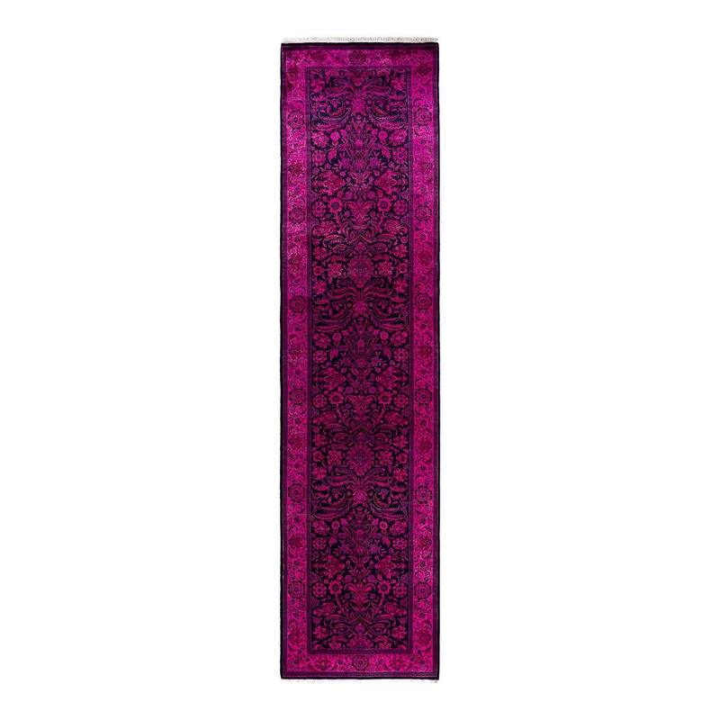 Contemporary Overdyed Wool Hand Knotted Runner - 2' 7" x 10' 4"
