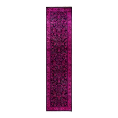 Contemporary Overdyed Wool Hand Knotted Runner - 2' 7" x 10' 4"