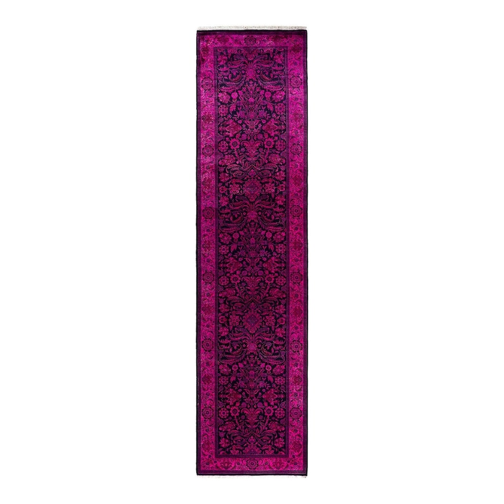 Contemporary Overdyed Wool Hand Knotted Runner - 2' 7" x 10' 4"