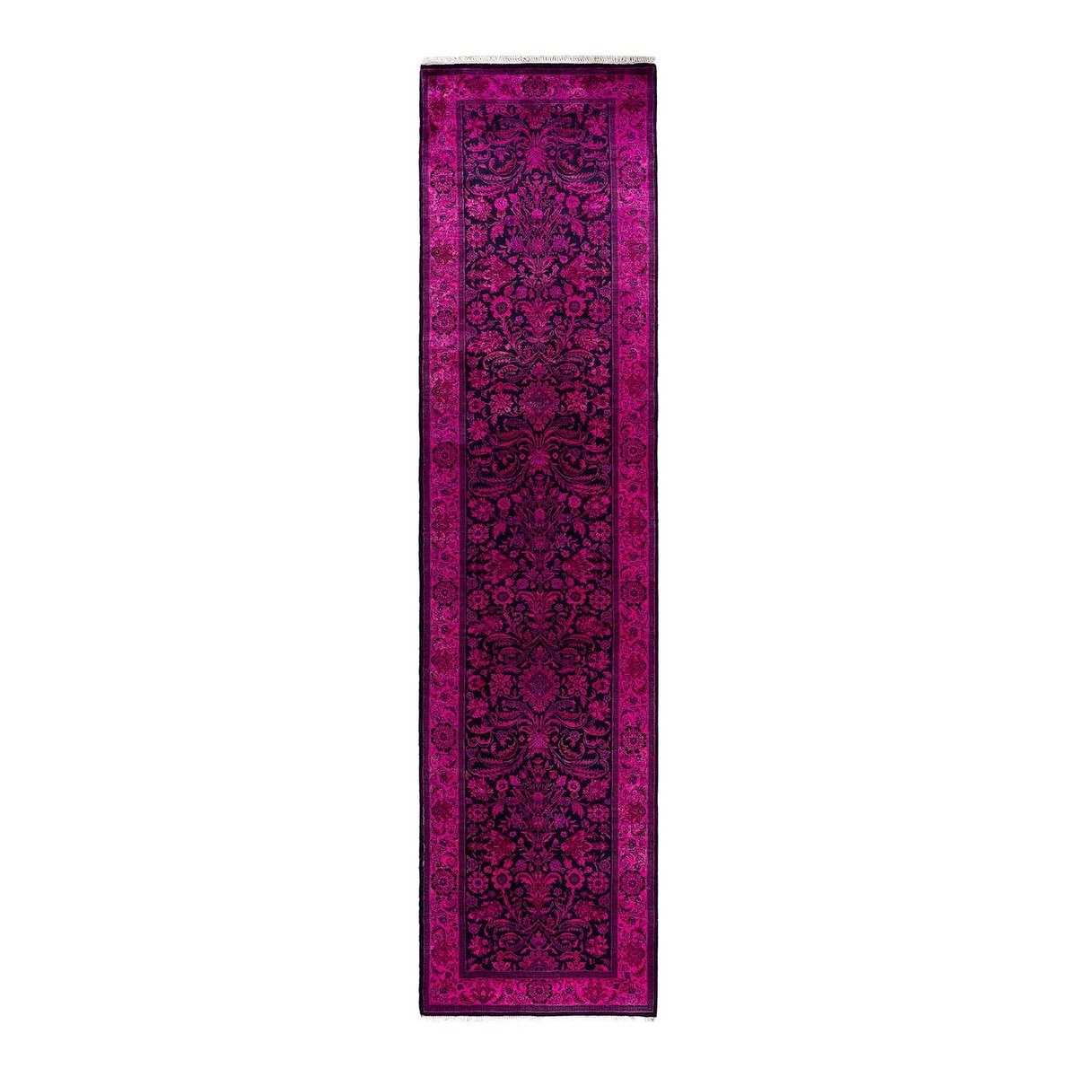 Contemporary Overdyed Wool Hand Knotted Runner - 2' 7" x 10' 4"