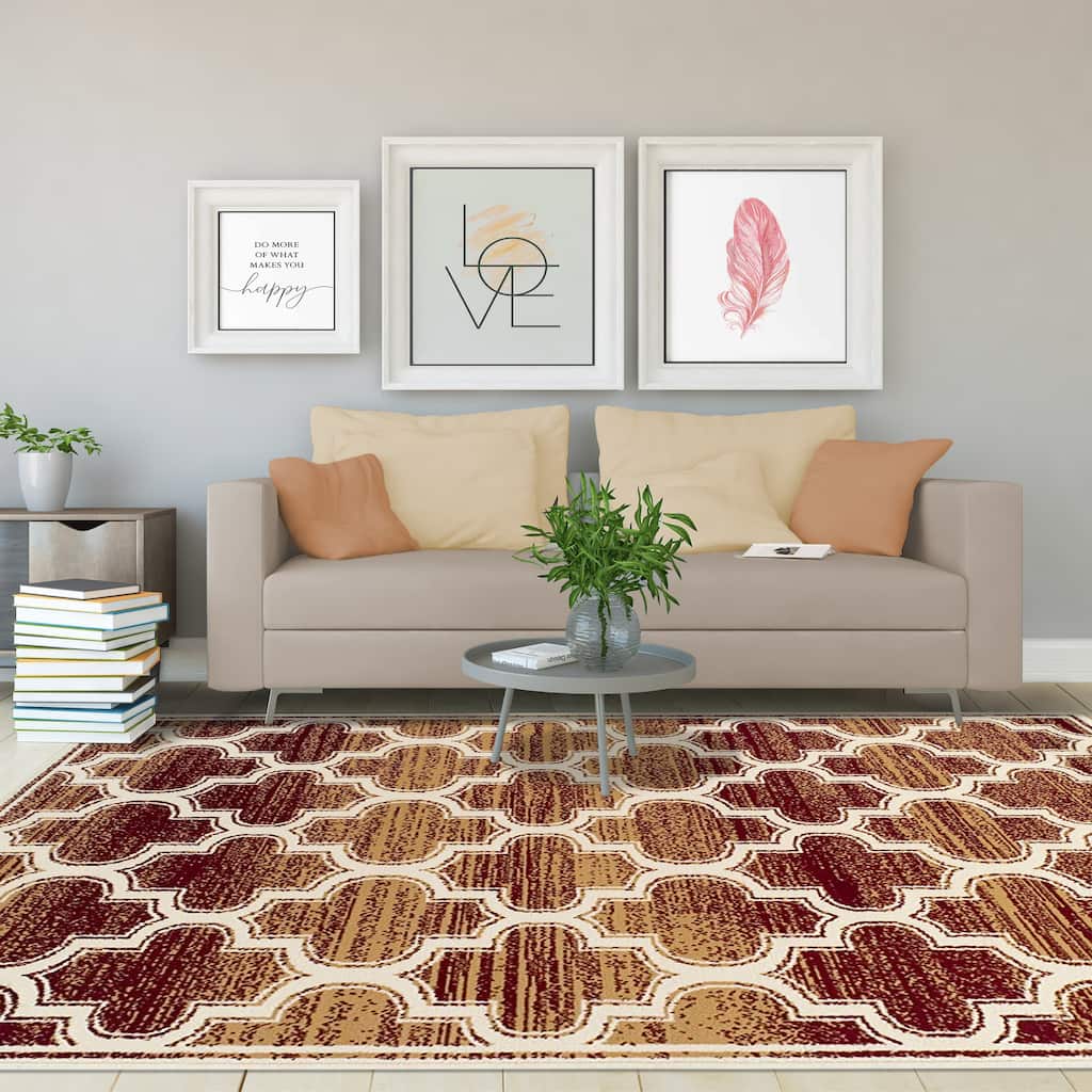 Superior Moroccan Trellis Geometric Polypropylene Indoor Area Rug