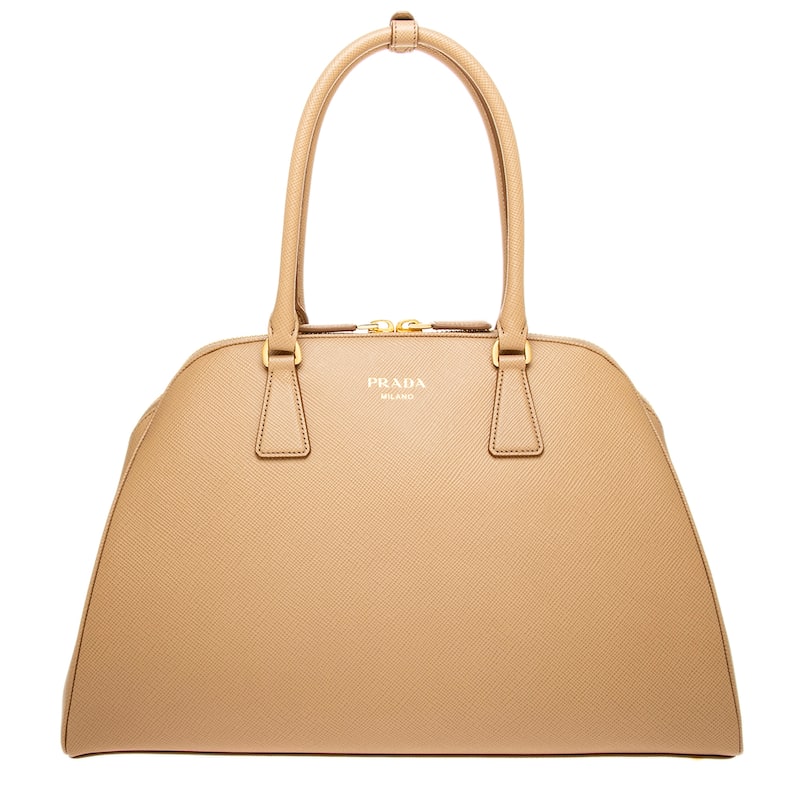 Prada Large Saffiano Leather Bag - Beige