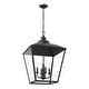 preview thumbnail 1 of 4, Kichler Lighting Dame 27 inch 4-Light Foyer Pendant Textured Black with Clear Glass