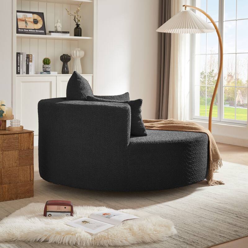 360° Swivel Chair Accent Barrel Chair Swivel Round Sofa Chair with 3 Removable Pillows for Living Room, Bedroom