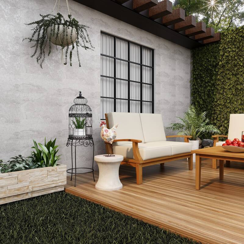 Green or Cream Metal Indoor Outdoor Distressed Standing Rooster Garden Sculpture with U Shaped Feet