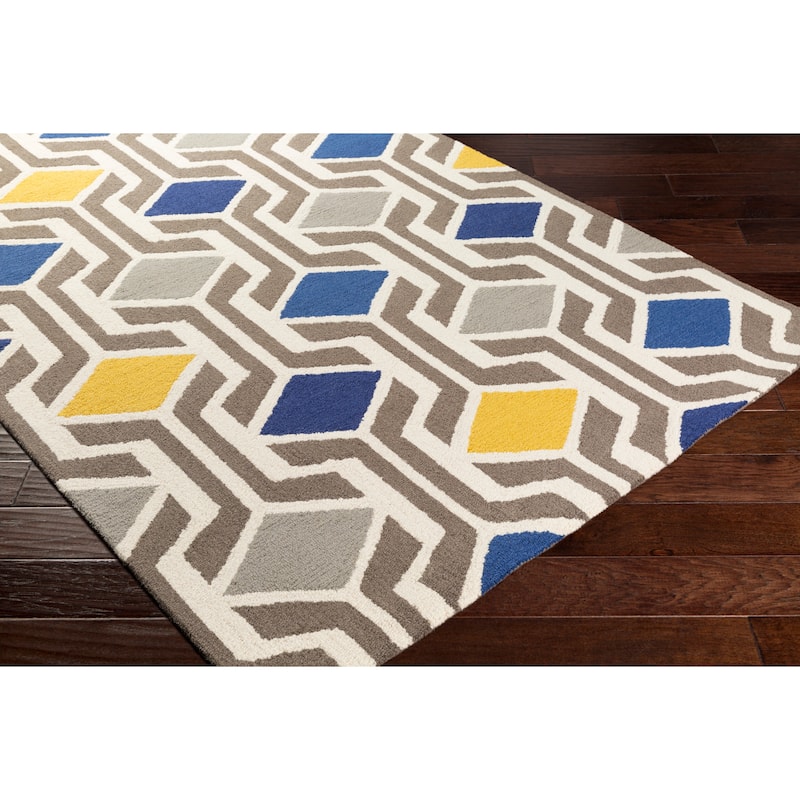 Pass Hand-Tufted Retro Geometric Wool Rug (7'6 x 9'6)