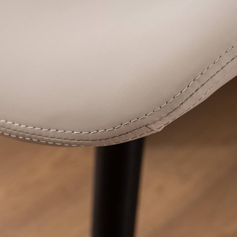 Faux Leather Upholstered Bar stools Set of 2 with Metal Footrest