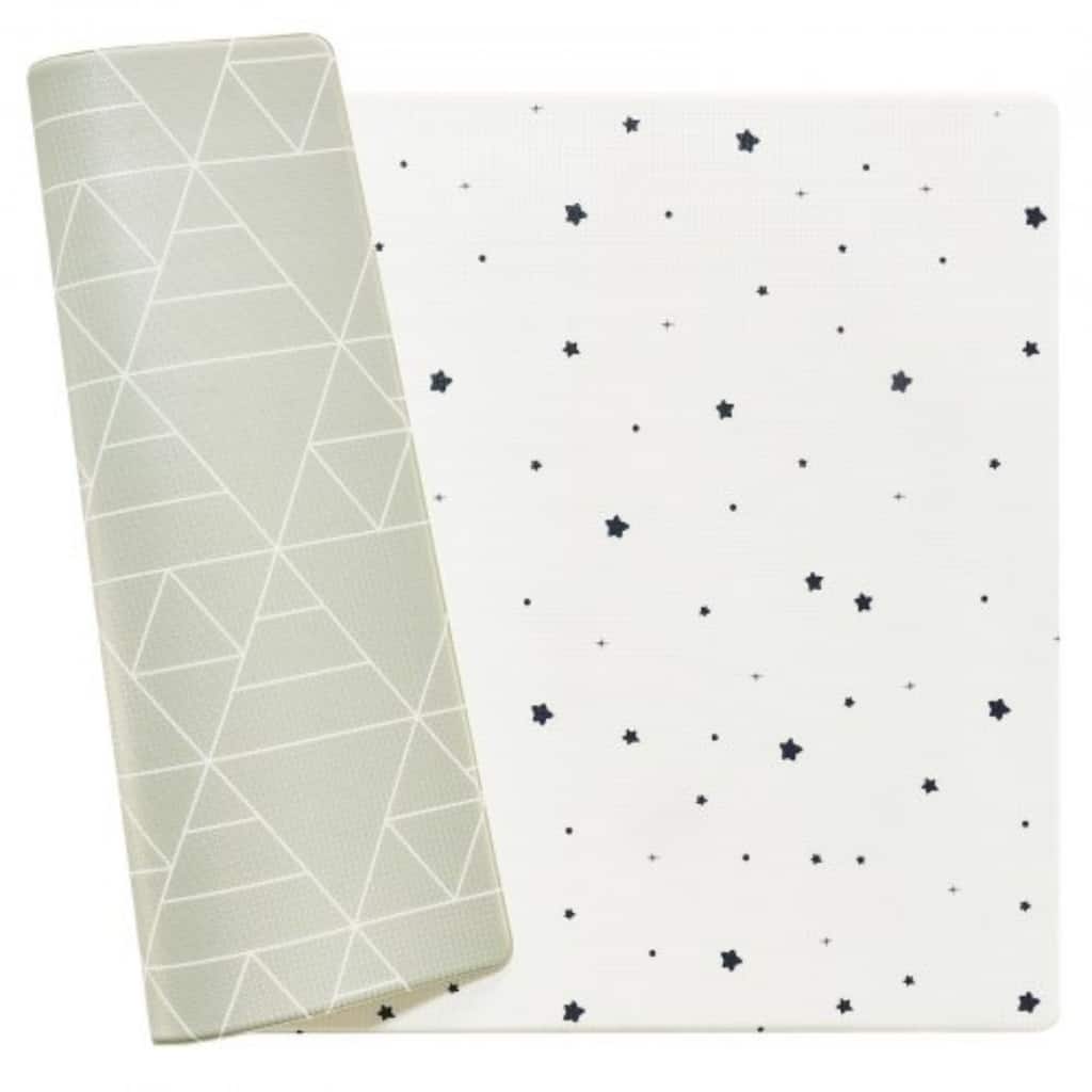White TPU Baby Play Mat with 0.6 inches Padding and Anti-Slip Sides - 79” L x 55” W