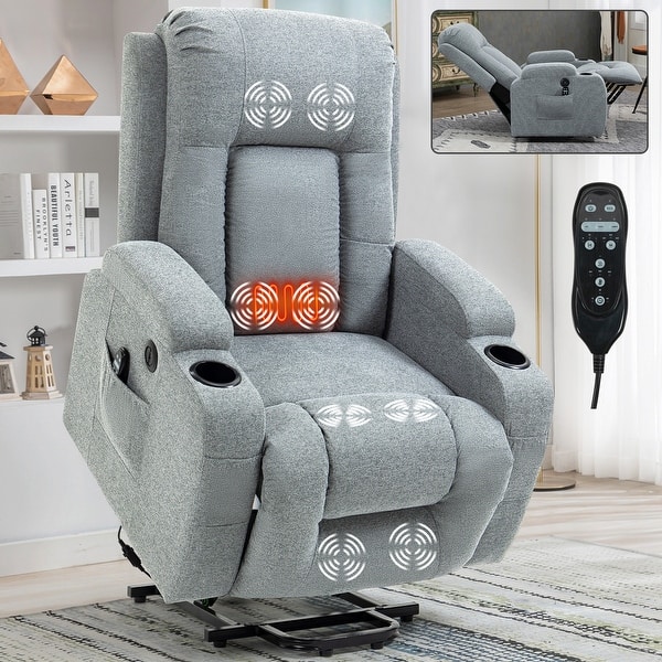 massage chair vibration Heavy Duty Massage Chairs with 8-Point Vibration Massage and Lumbar  Heating, USB Charging Port, Cup Holders - Bed Bath & Beyond