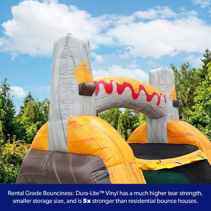 HeroKiddo T-Rex Adventure 12' Tall Dual Lane Inflatable Water Slide with Pool, Commercial PVC, Kids and Adults, Blower Included - Kids - Green - SIZE: 22' L x 8' W x 12' H
