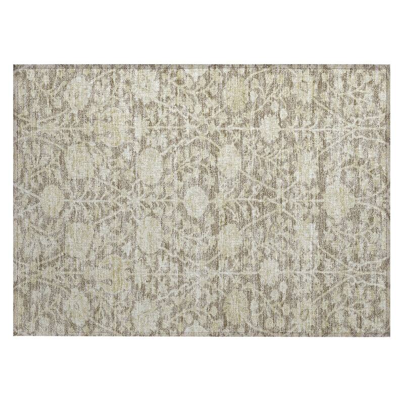 Machine Washable Indoor/ Outdoor Traditional Kashan Chantille Rug