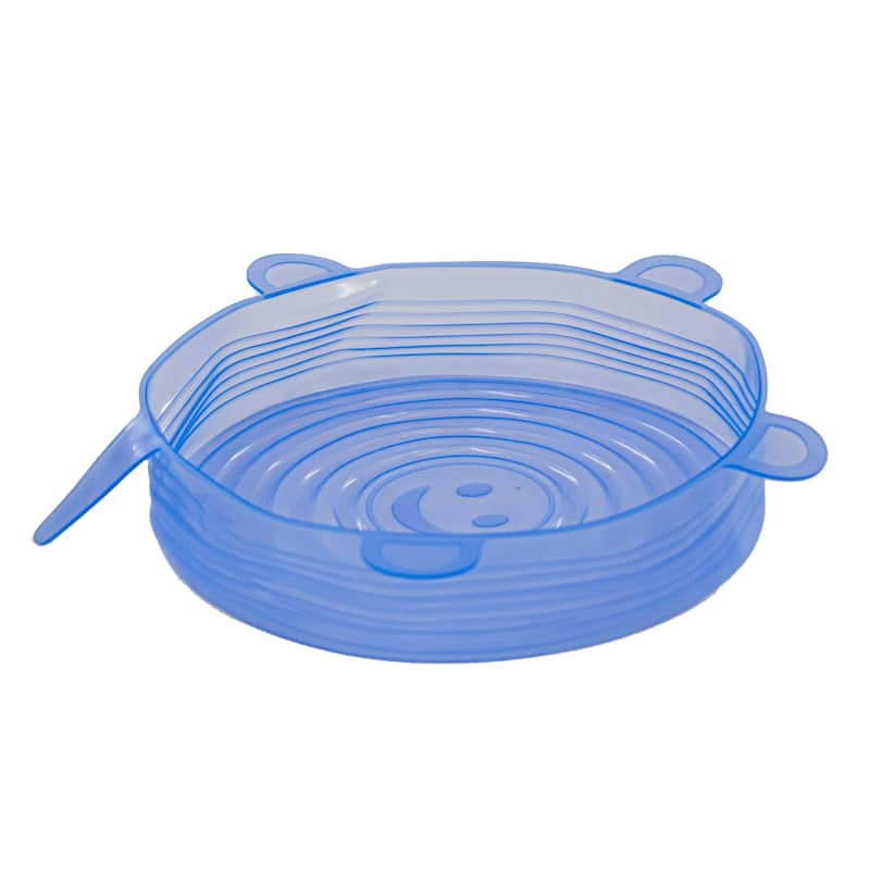 Stretch Lids Reusable Silicone Leak-Proof Food Covers For Bowls Cups Containers - 6pc