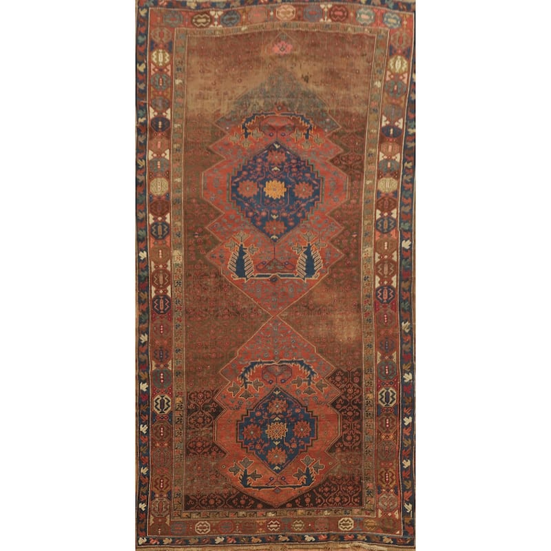 Hand Knotted Oriental 100% Wool Carpet Traditional Geometric Brown Afshar Area Rug - 11' 5'' X 5' 6''
