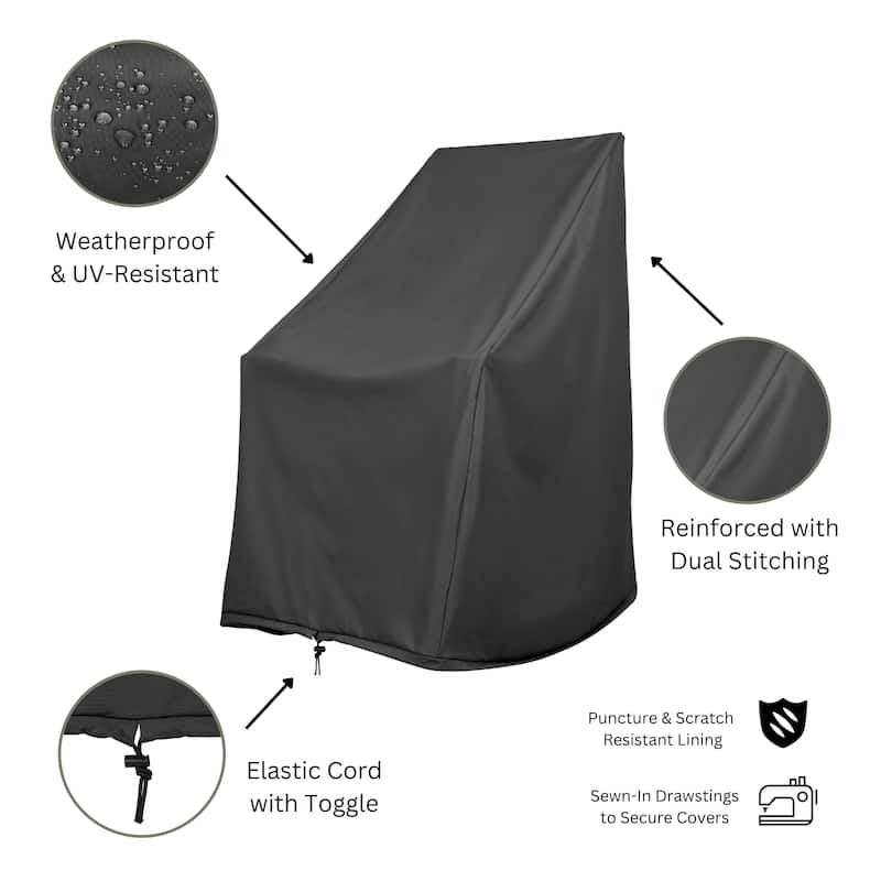 SnugShield Waterproof Rocking Chair Cover 45.25"H x 34.25"D x 27.25"W