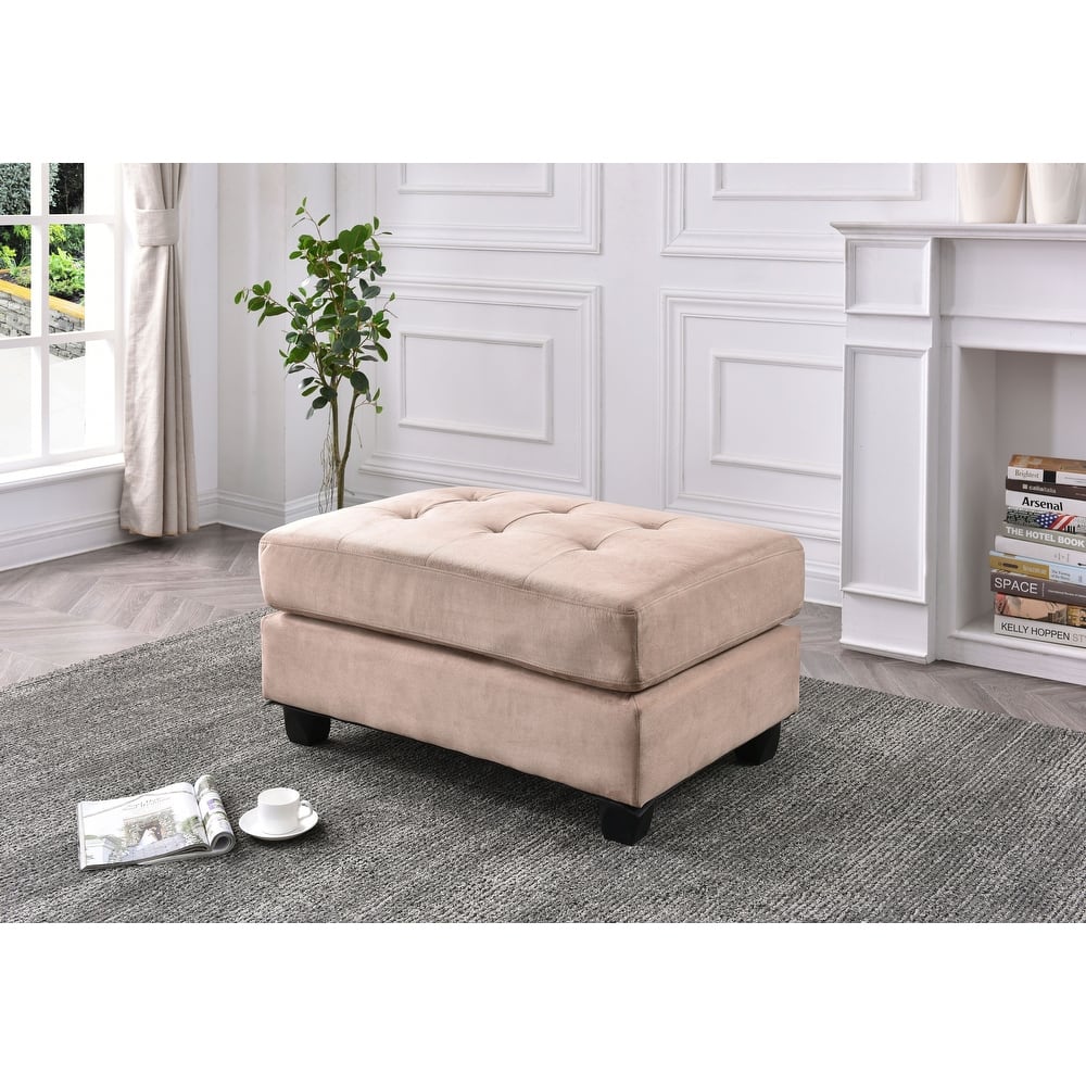 Microsuede Tufted Ottoman