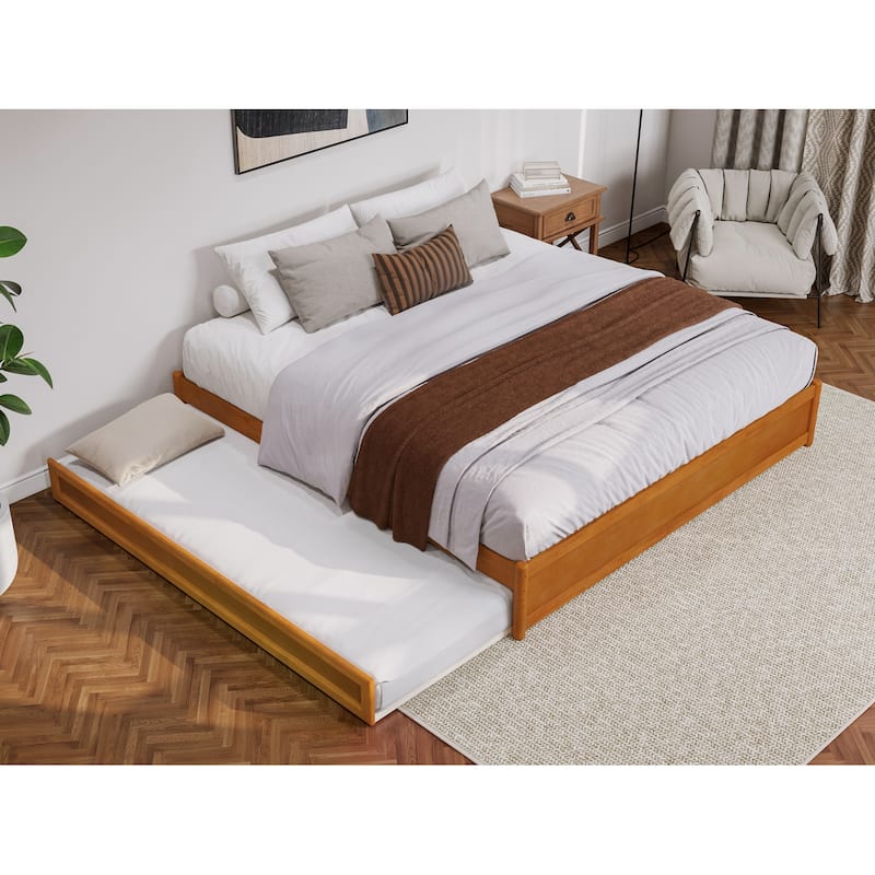 Barcelona Panel Platform Bed with Twin XL Trundle