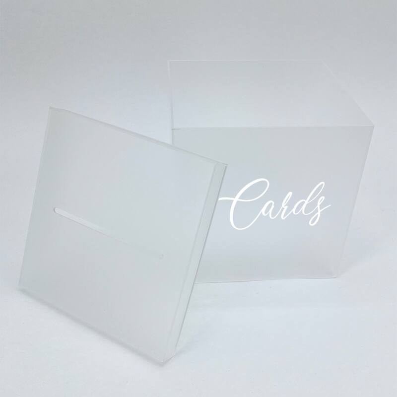 OnDisplay 10" Luxe Acrylic Clear Wedding Card Box w/Lid - Lucite Gift/Money Box