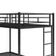 preview thumbnail 28 of 43, Twin over Twin Size Metal Bunk Bed with Trundle, Ladder and Fence for Bedroom