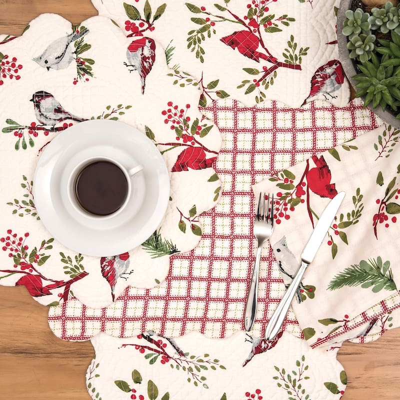 Sprig Birds Round Placemat Set of 6 - Set of 6
