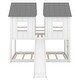preview thumbnail 5 of 10, Twin over Twin House Bunk Bed with Slide and Windows, Wooden Bed Frame