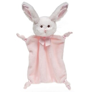Bearington Baby Wee Cottontail 8" x 7" Small Pink Bunny Baby Blanket