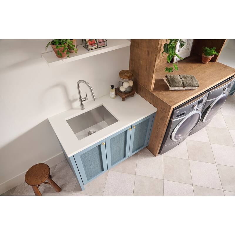 Ruvati 21" x 18" x 12" Deep Laundry Utility Sink Undermount 16 Gauge Stainless Steel - RVU6121