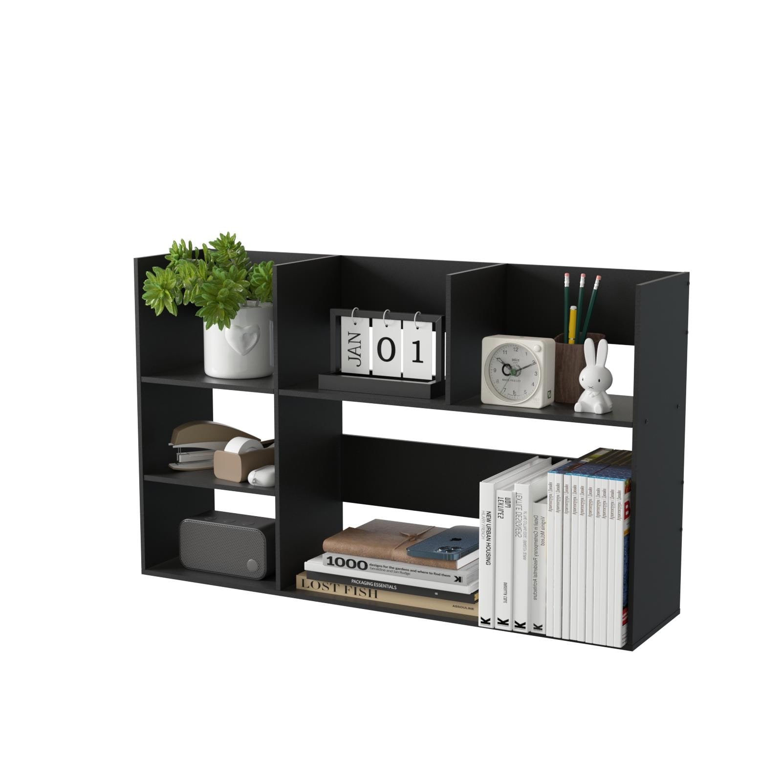 Desk Organizer Large Shelf Multi Compartments Units Wood Desktop Storage  Board Organizer White 