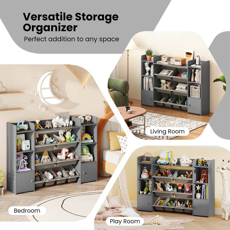 Costway 4-Tier Large Storage Cabinet with 6 Cubbies & 8 Removable Bins - See Details