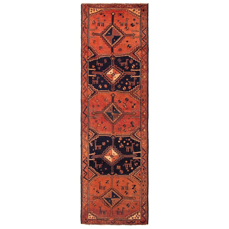 ECARPETGALLERY Hand-knotted Melis Vintage Copper Wool Rug - 3'8 x 12'8 - Dark Copper - 3'8 x 12'8