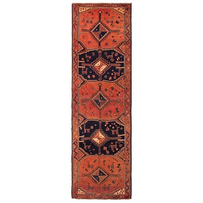 ECARPETGALLERY Hand-knotted Melis Vintage Copper Wool Rug - 3'8 x 12'8