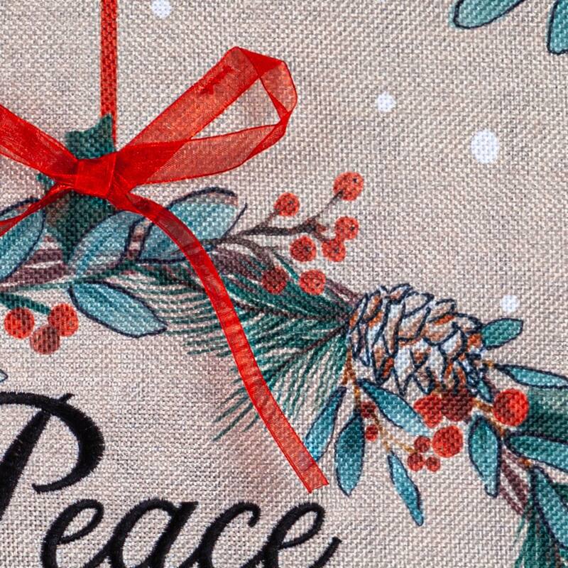 Chickadee Wreath Burlap Garden Flag - Multi - Color