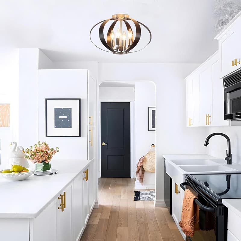 4 Candle light bulbs black , brushed nickel ceiling light metal bathroom light - N/A