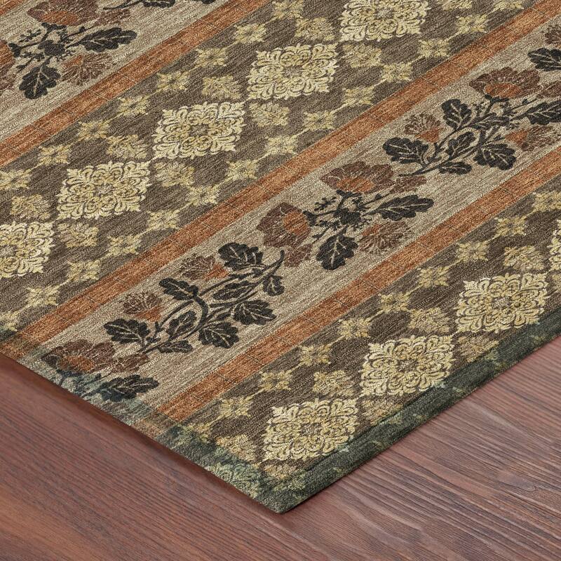 Machine Washable Indoor/ Outdoor Stripe Sochi Chantille Rug