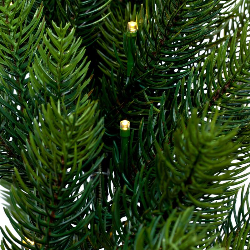 Real Touch™ B/O Pre-Lit Noble Fir Christmas Wreath - 24" - Warm White LED
