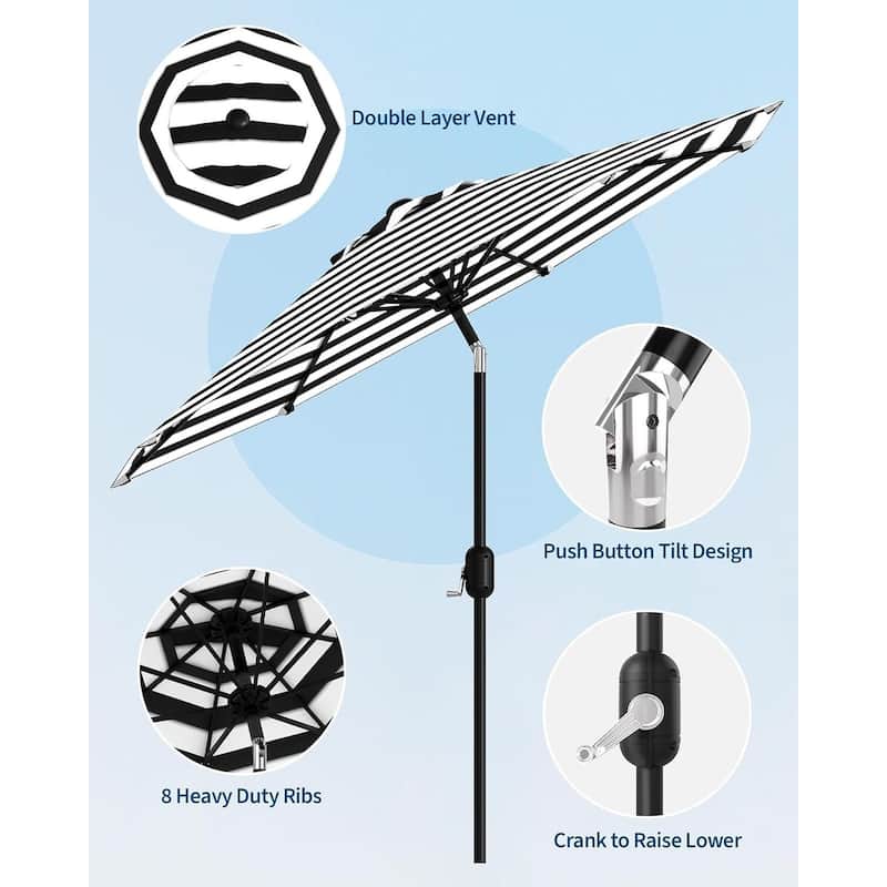 Coromose 9FT Outdoor Patio Umbrella, 8 Sturdy Ribs, for Garden, Poolside, Deck
