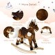 preview thumbnail 5 of 7, Kids Metal Plush Ride-On Rocking Horse Chair Toy With Nursery Rhyme Music - Dark Brown - Dark Brown