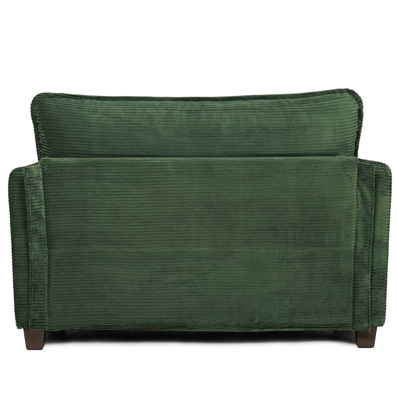 2-in-1 Convertible Corduroy Sofa Bed with Storage, High-Rebound Sponge & Solid Wood Frame