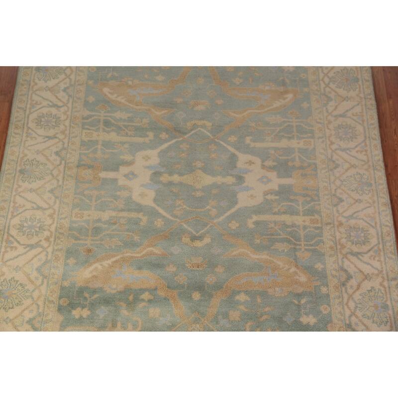Oushak Indian Rug Hand-Knotted Transitional Wool Carpet - 8'0"x 9'9"